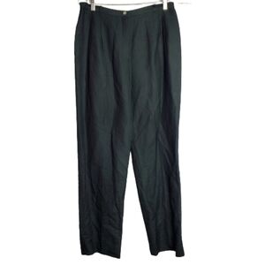 Kasper & Company Black Fully Lined Linen Blend High Rise Dress Pants Size 12